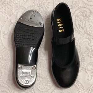 Bloch Patent Black Dance Tap Shoes Girls Size 1M